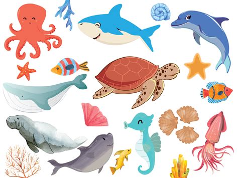 water animals clipart|free printable ocean animals.